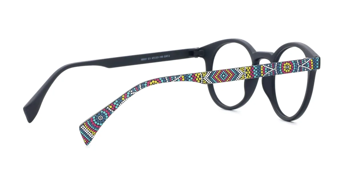 Floral Round Horn Acetate Eyeglasses