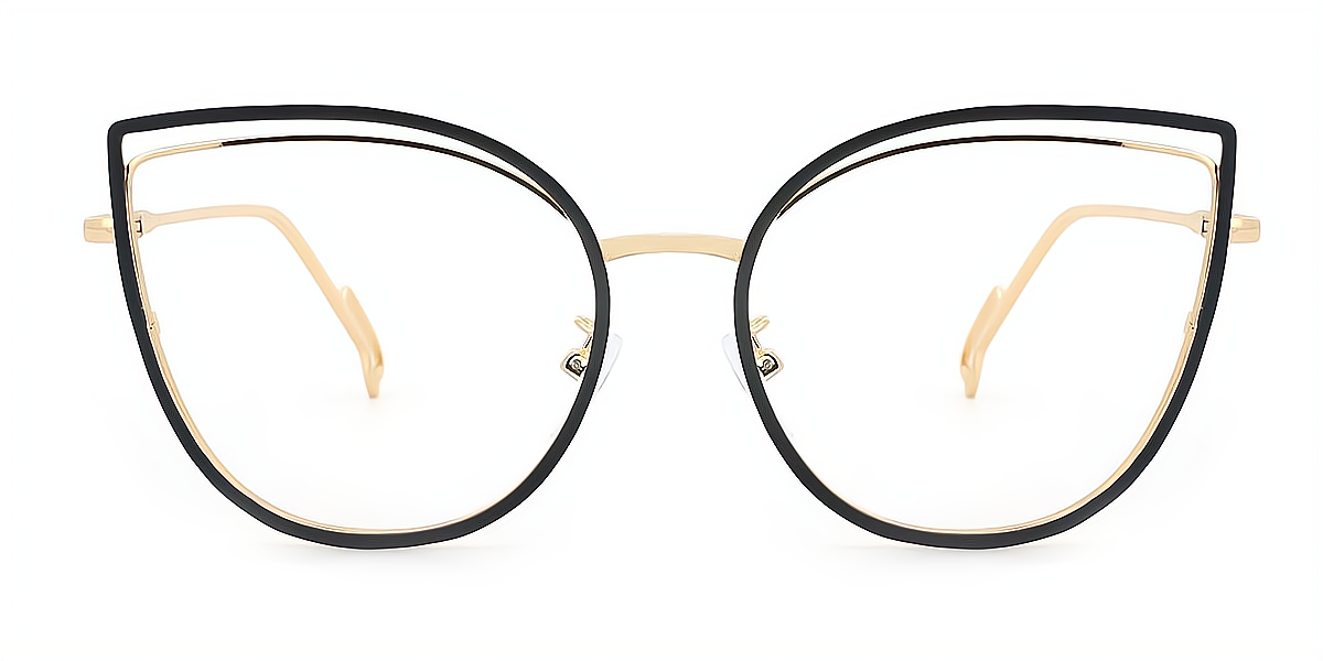 Black Cat Eye Exquisite Metal Eyeglasses