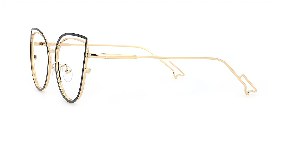Black Cat Eye Exquisite Metal Eyeglasses