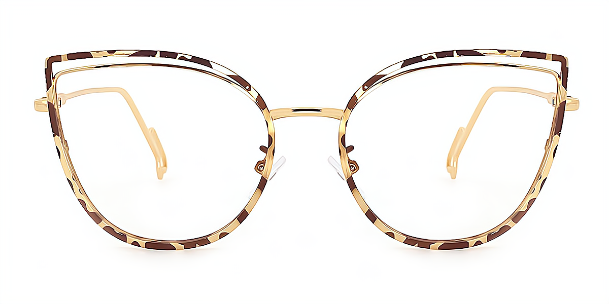 Tortoise Cat Eye Exquisite Metal Eyeglasses
