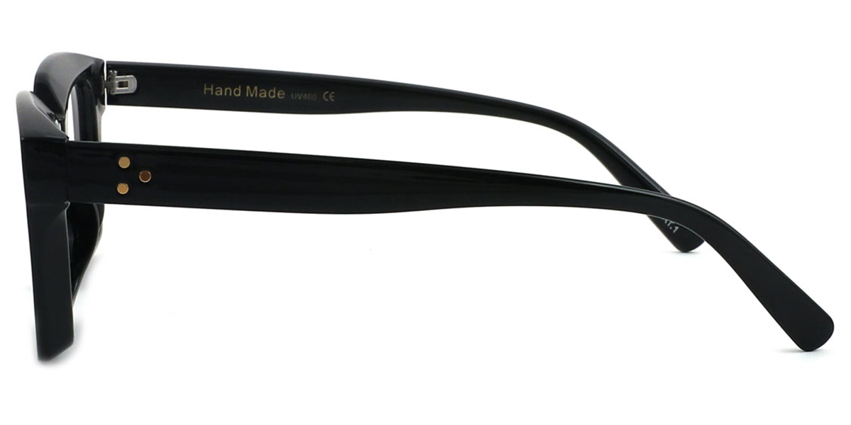 Black Rectangle Oversized Plastic Eyeglasses