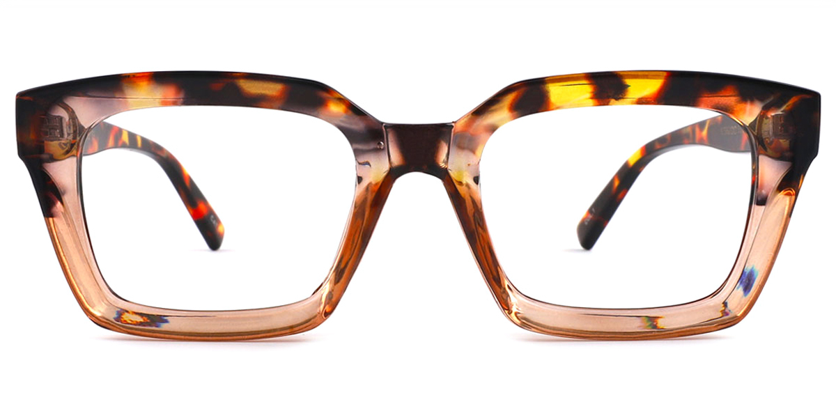 Tortoise Rectangle Oversized Plastic Eyeglasses