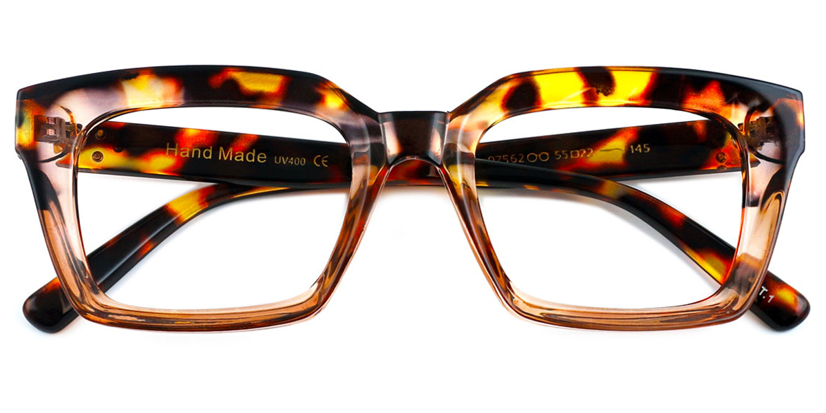 Tortoise Rectangle Oversized Plastic Eyeglasses