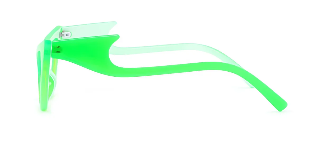 Green Cat Eye Unique Plastic Eyeglasses