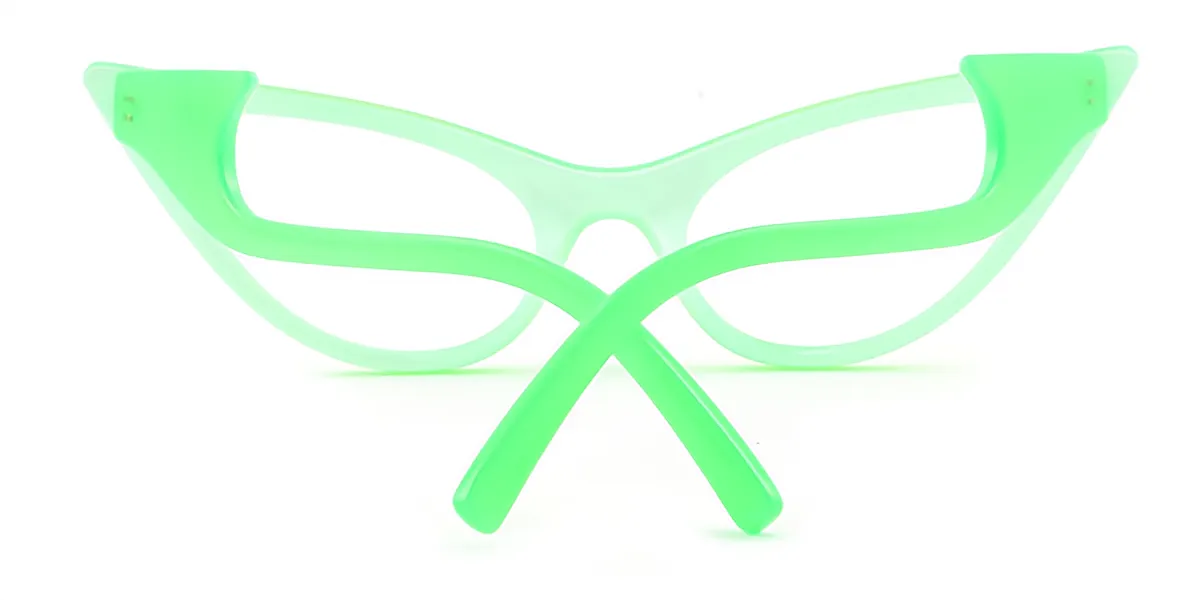 Green Cat Eye Unique Plastic Eyeglasses