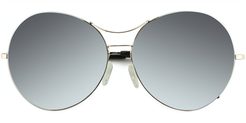 Blue Aviator Simple Full-rim Metal Large Sunglasses