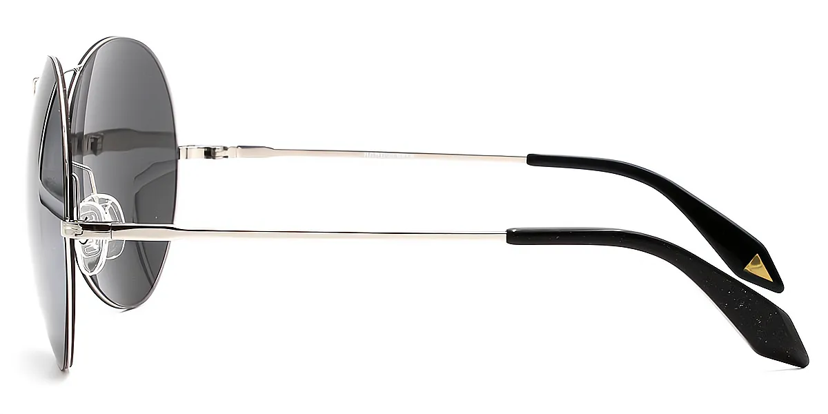 Gray Aviator Classic Metal Eyeglasses
