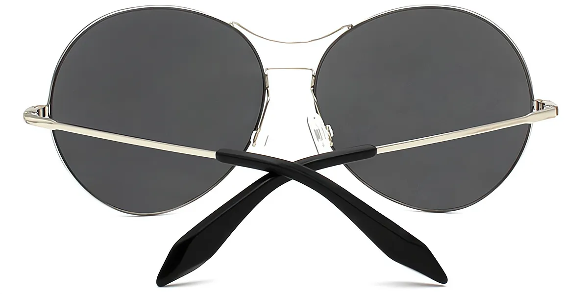 Gray Aviator Classic Metal Eyeglasses