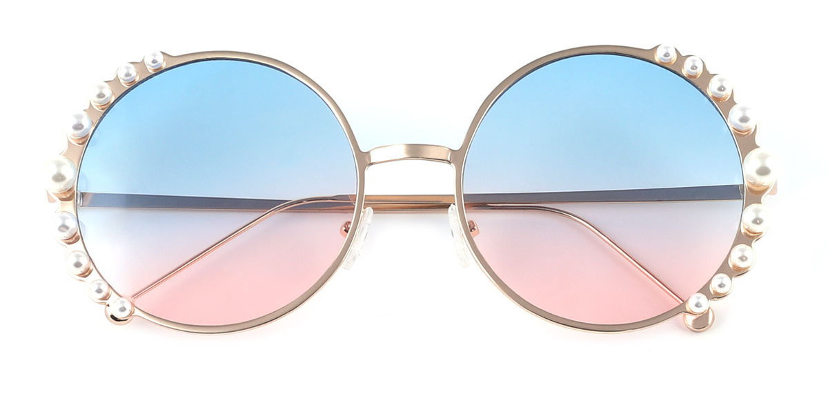 Pink Round Unique Metal Eyeglasses