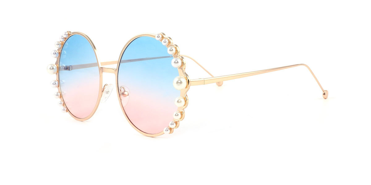 Pink Round Unique Metal Eyeglasses