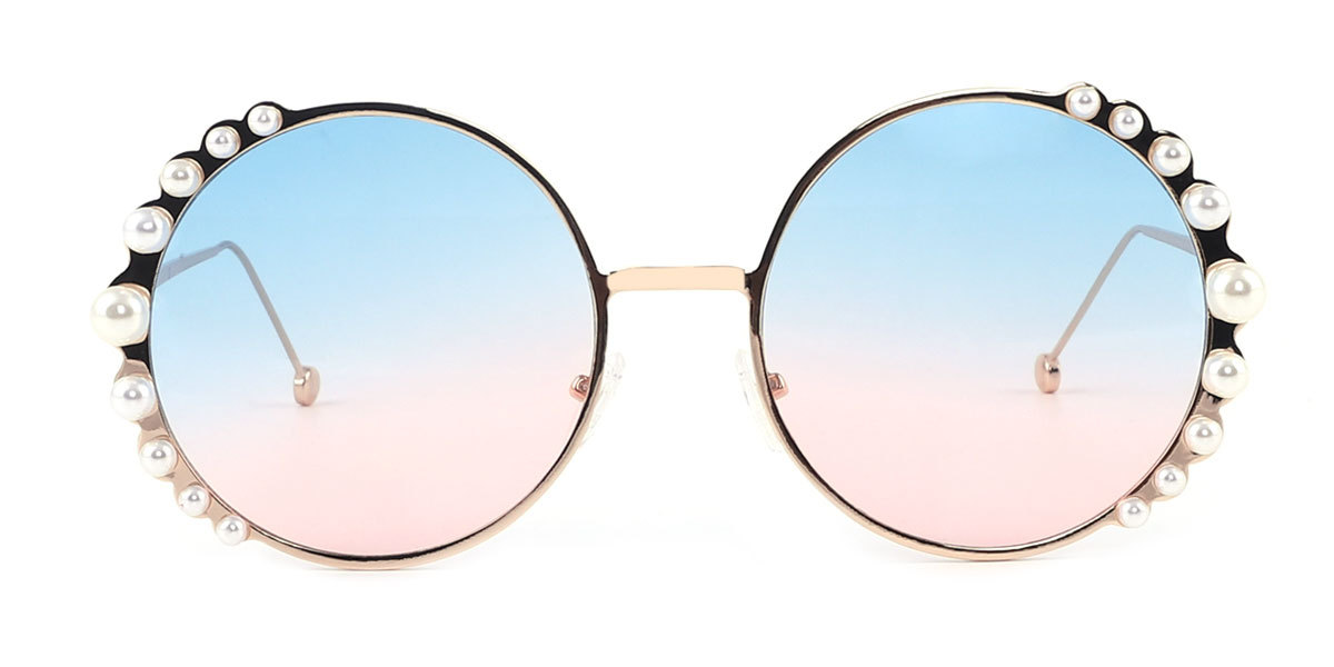 Pink Round Unique Metal Eyeglasses