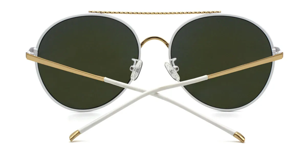 White Aviator Unique Metal Eyeglasses