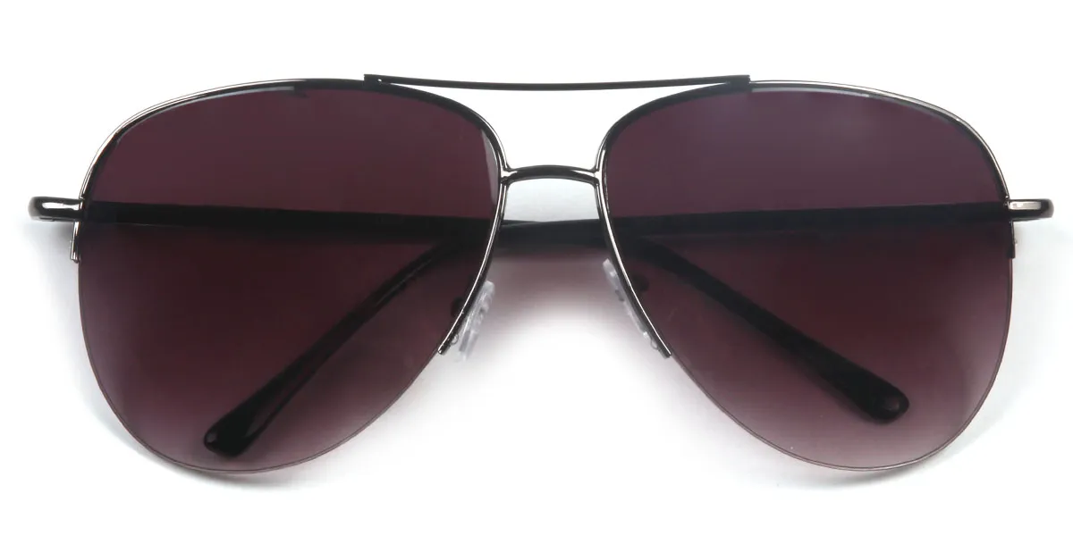 Black Aviator Double Bridge Metal Eyeglasses