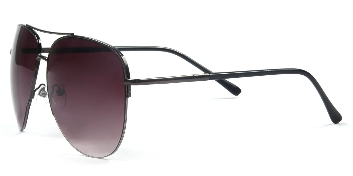 Black Aviator Double Bridge Metal Eyeglasses