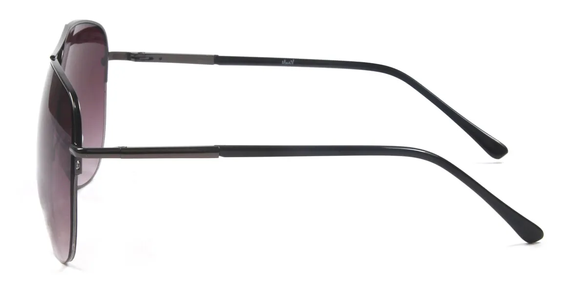 Black Aviator Double Bridge Metal Eyeglasses