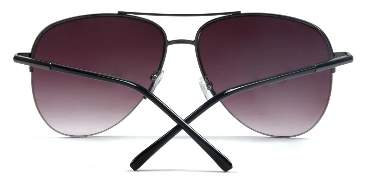 Black Aviator Double Bridge Metal Eyeglasses