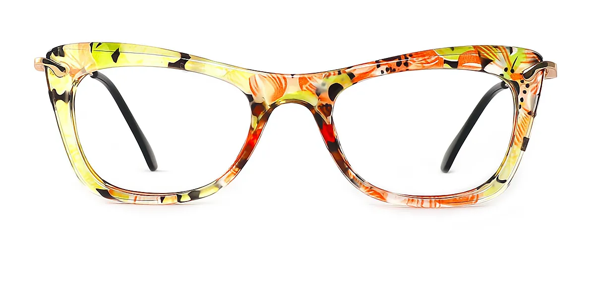 Green Floral Butterfly Modish TR90 Eyeglasses