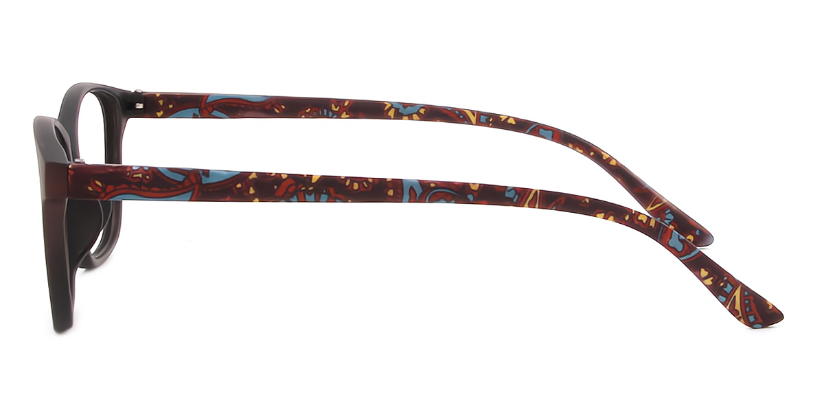 Brown Rectangle Classic Plastic Eyeglasses