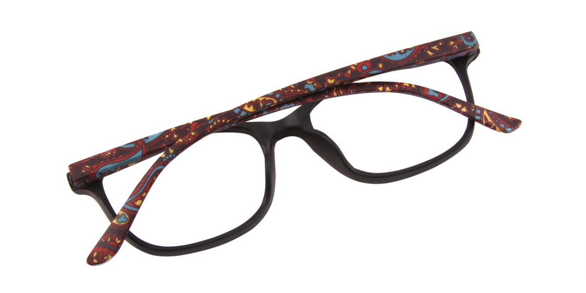 Brown Rectangle Classic Plastic Eyeglasses