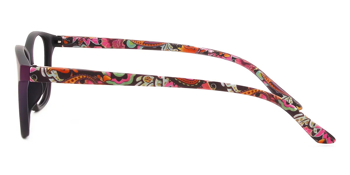 Purple Rectangle Classic Plastic Eyeglasses