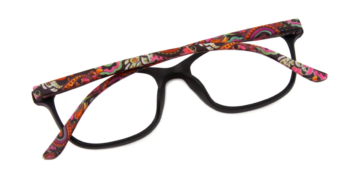 Purple Rectangle Classic Plastic Eyeglasses