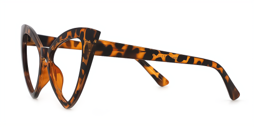 Red Cateye Full-rim Plastic Large Glasses