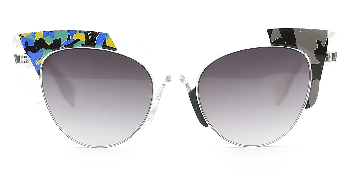 Floral Cat Eye Unique Mixed Materials Eyeglasses
