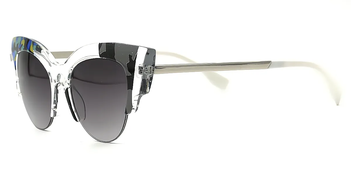 Floral Cat Eye Unique Mixed Materials Eyeglasses