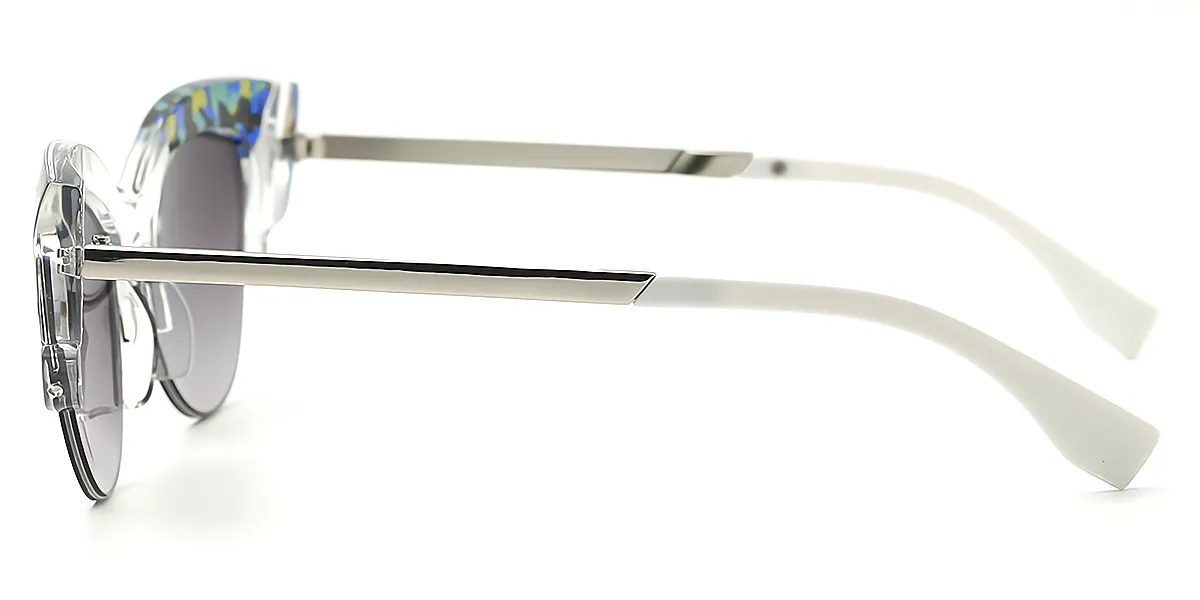 Floral Cat Eye Unique Mixed Materials Eyeglasses