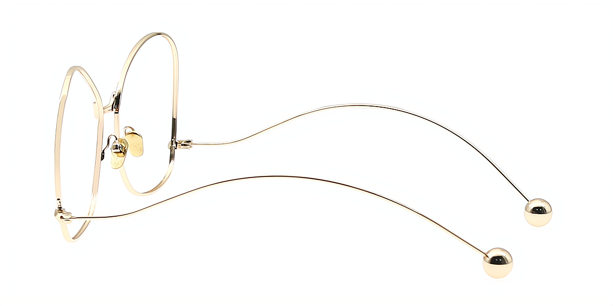 Golden Geometric Modish Metal Eyeglasses