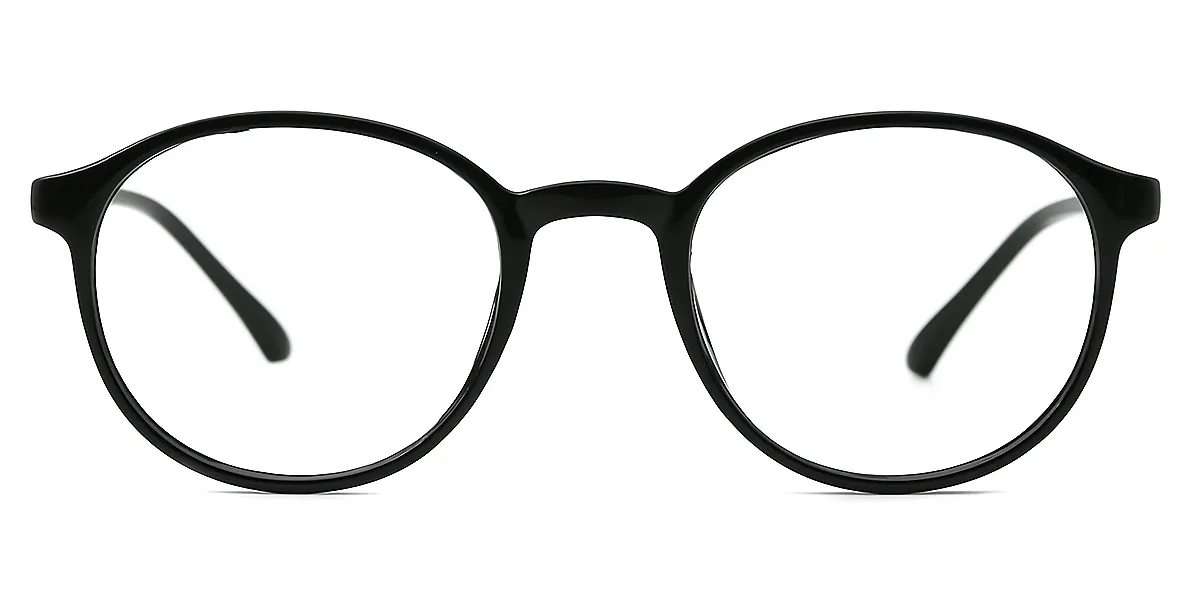 Black Round Classic Lightweight TR90 Eyeglasses