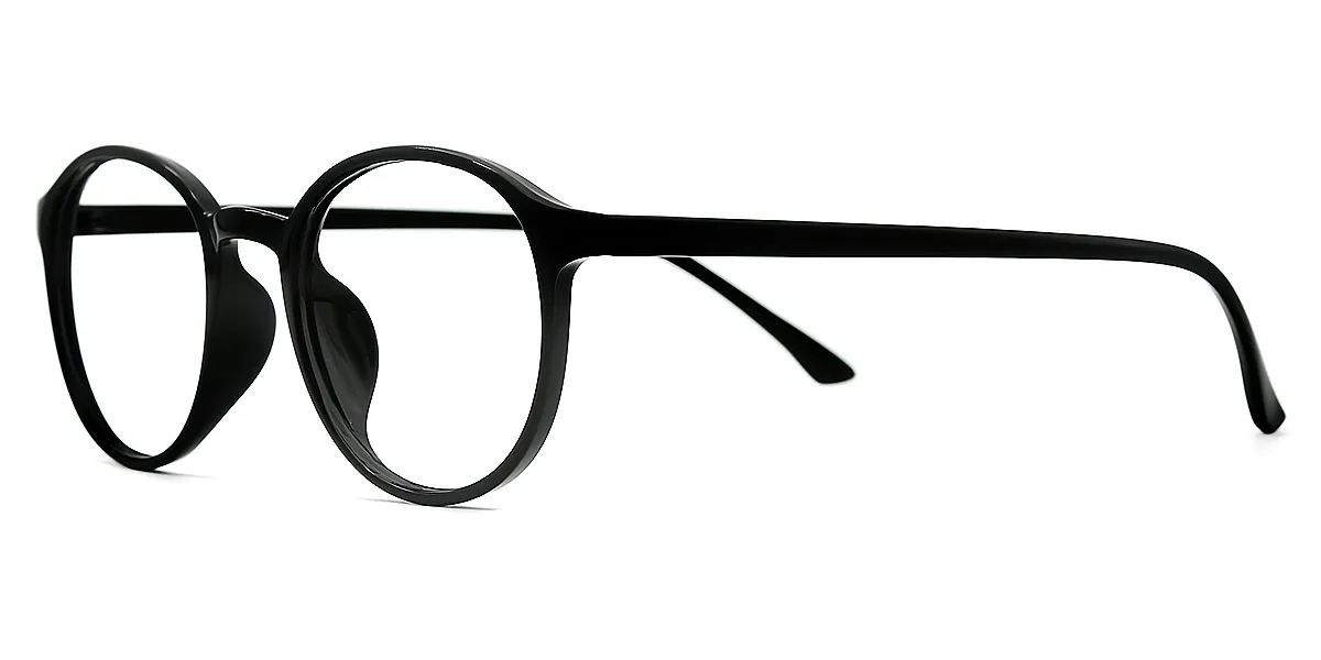 Black Round Classic Lightweight TR90 Eyeglasses
