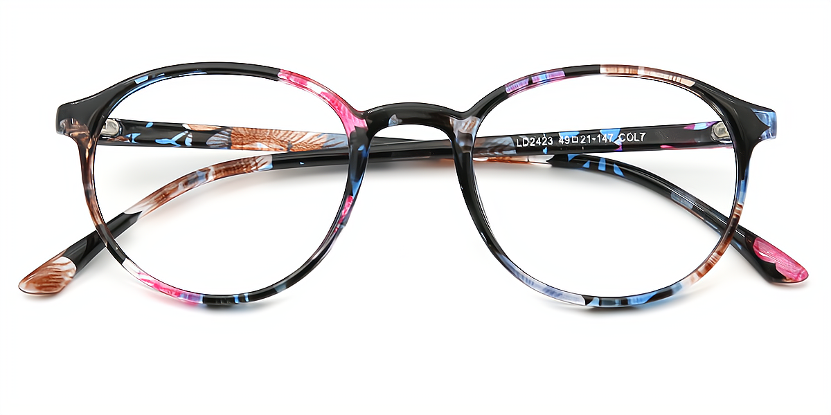 Floral Round Classic Lightweight TR90 Eyeglasses