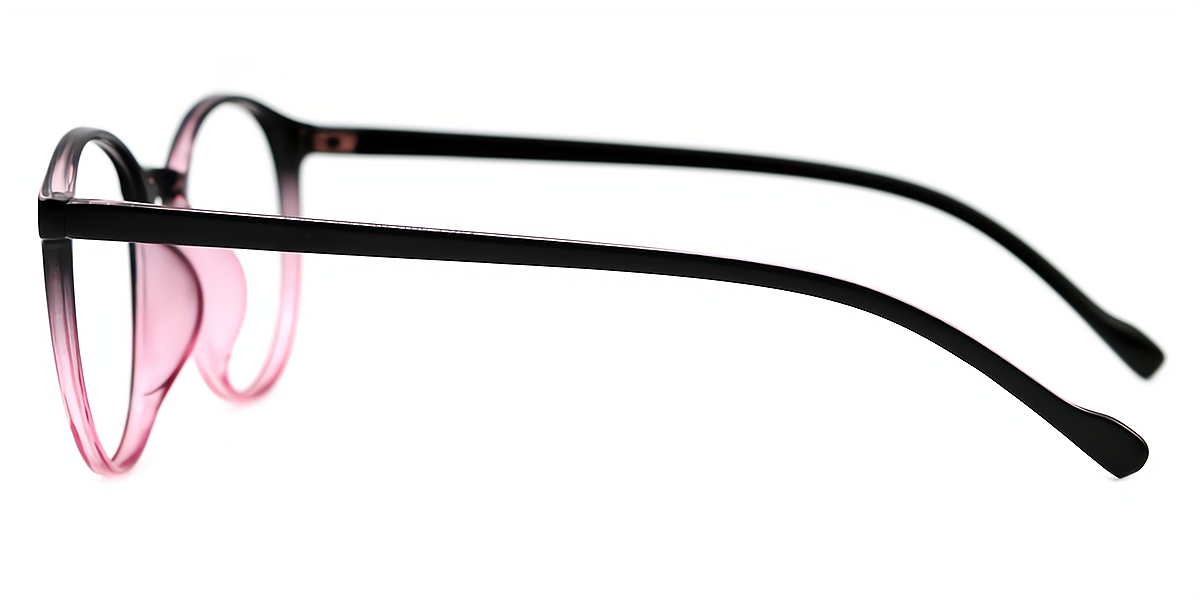 Black-PInk Round Classic Lightweight TR90 Eyeglasses
