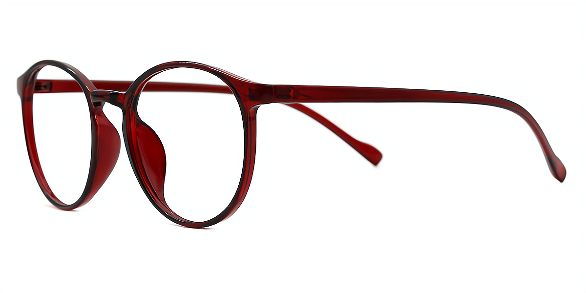 Red Round Classic Lightweight TR90 Eyeglasses