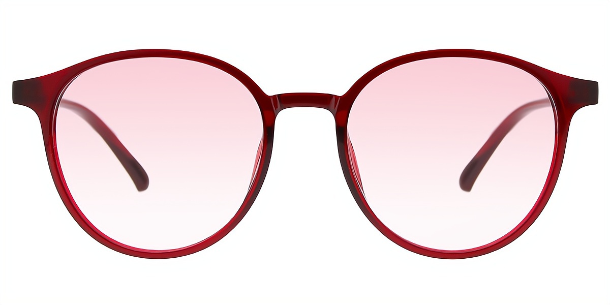 Red Round Classic Lightweight TR90 Eyeglasses
