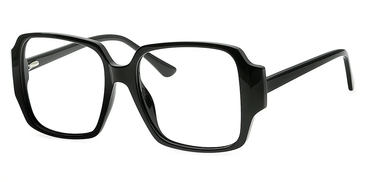Black Rectangle Oversized TR90 Eyeglasses