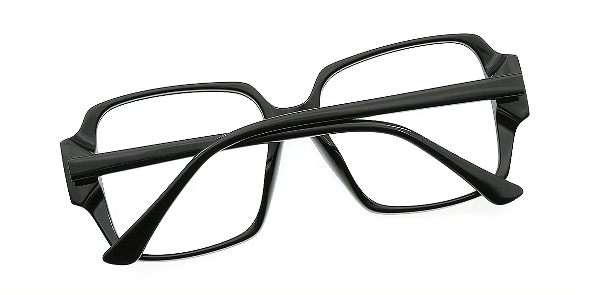 Black Rectangle Oversized TR90 Eyeglasses