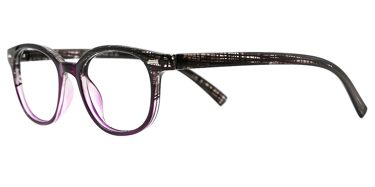 Purple Oval Horn Acetate Eyeglasses