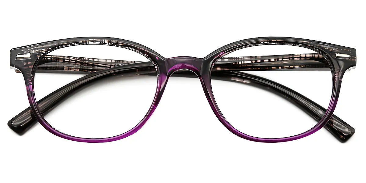 Purple Oval Horn Acetate Eyeglasses