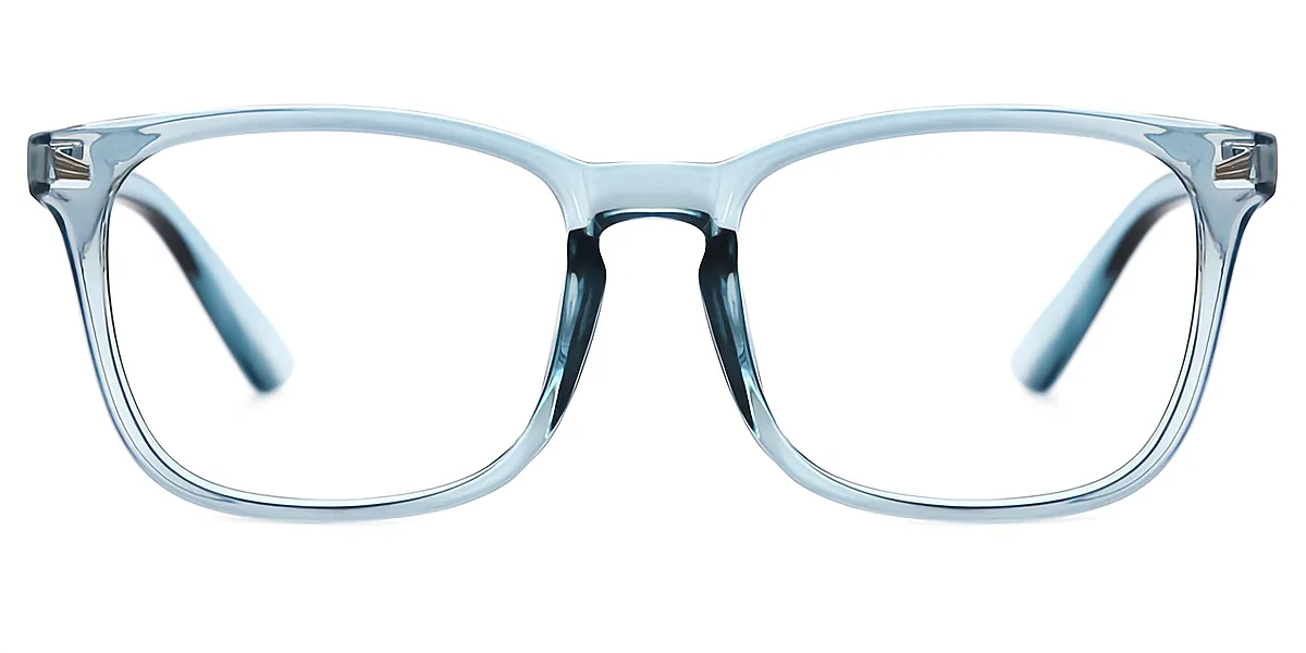 Blue Rectangle Simple Plastic Eyeglasses