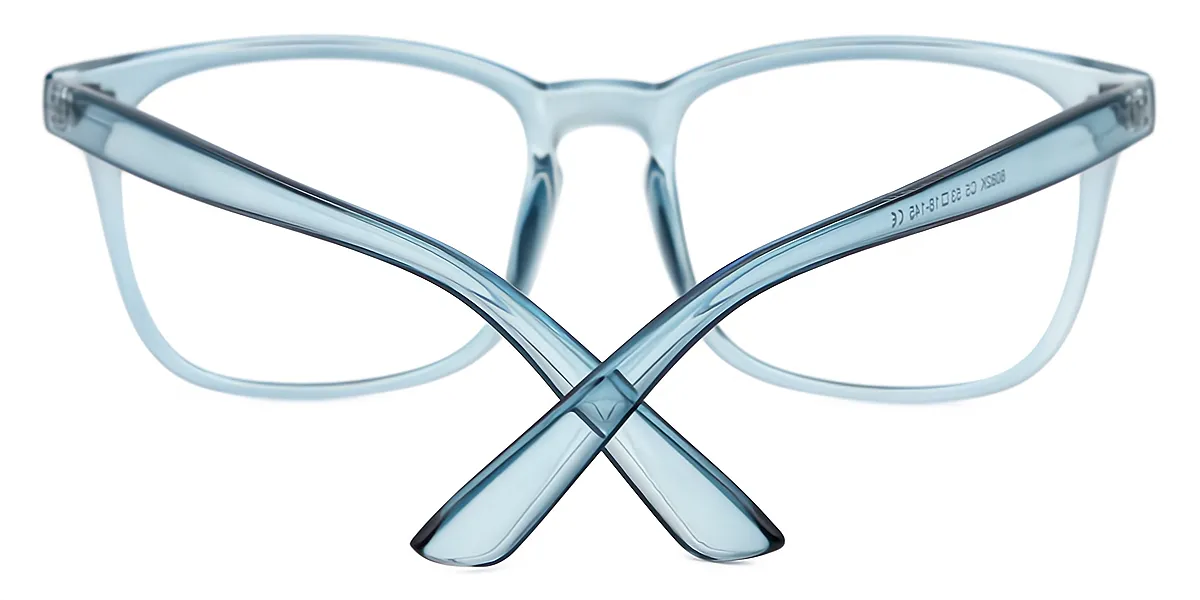 Blue Rectangle Simple Plastic Eyeglasses