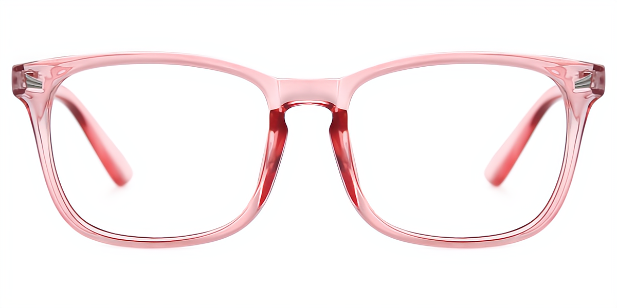 Pink Rectangle Simple Plastic Eyeglasses