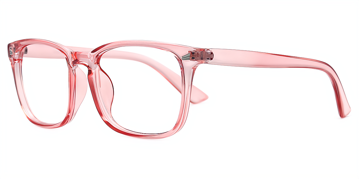 Pink Rectangle Simple Plastic Eyeglasses