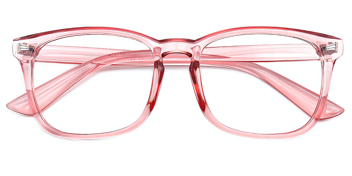 Pink Rectangle Simple Plastic Eyeglasses