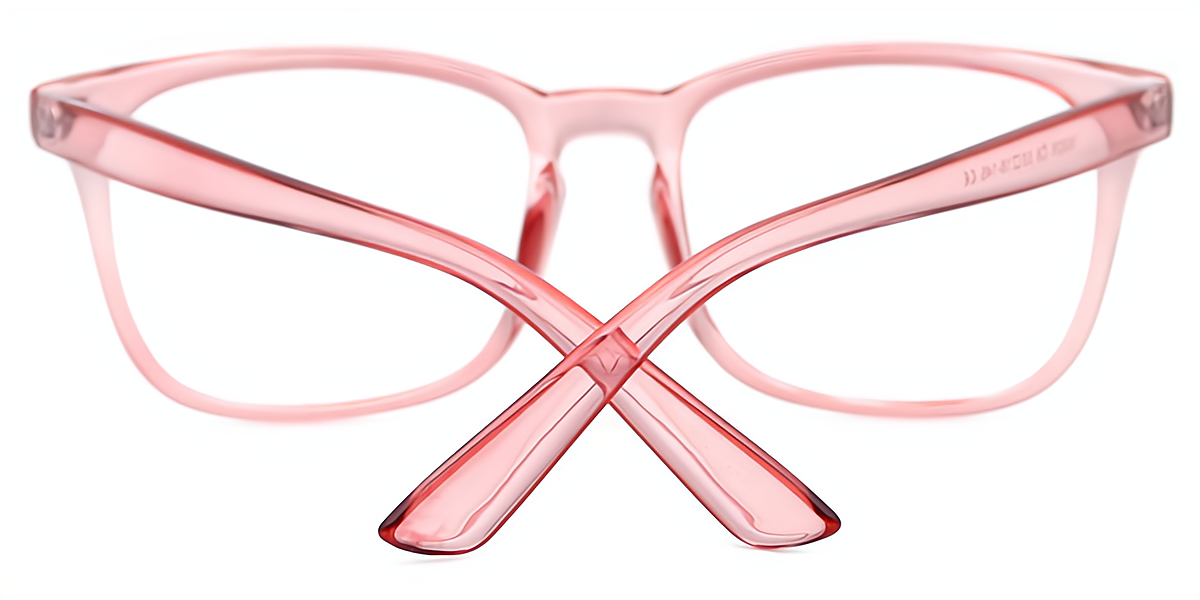 Pink Rectangle Simple Plastic Eyeglasses