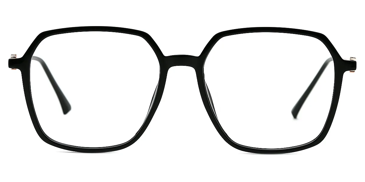 Black Geometric Simple Thin TR90 Eyeglasses