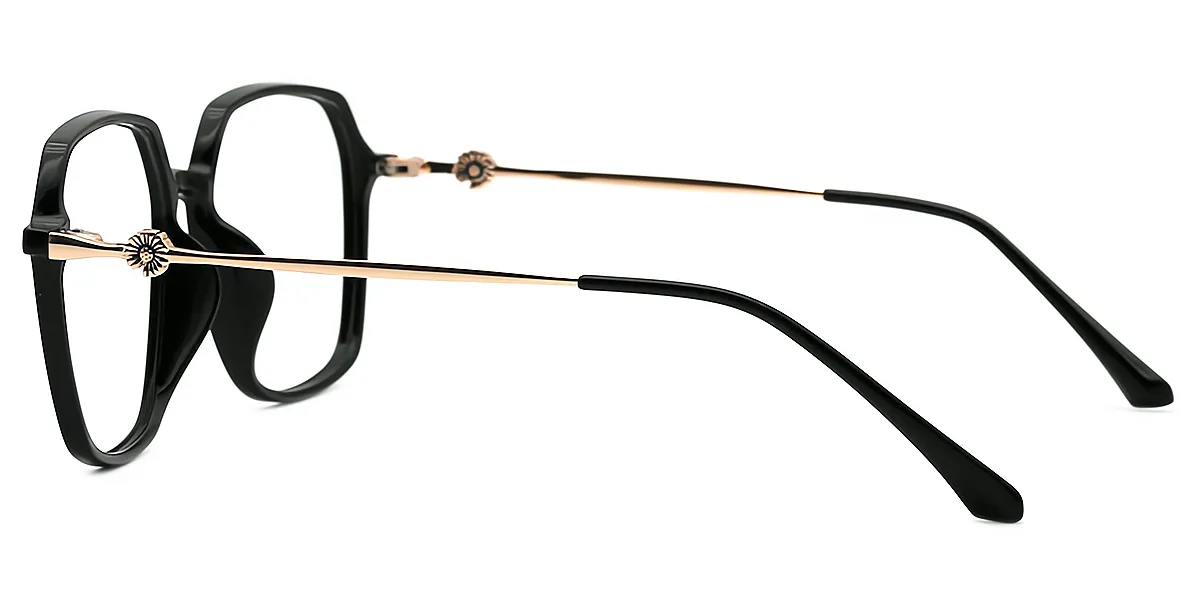 Black Geometric Simple Thin TR90 Eyeglasses