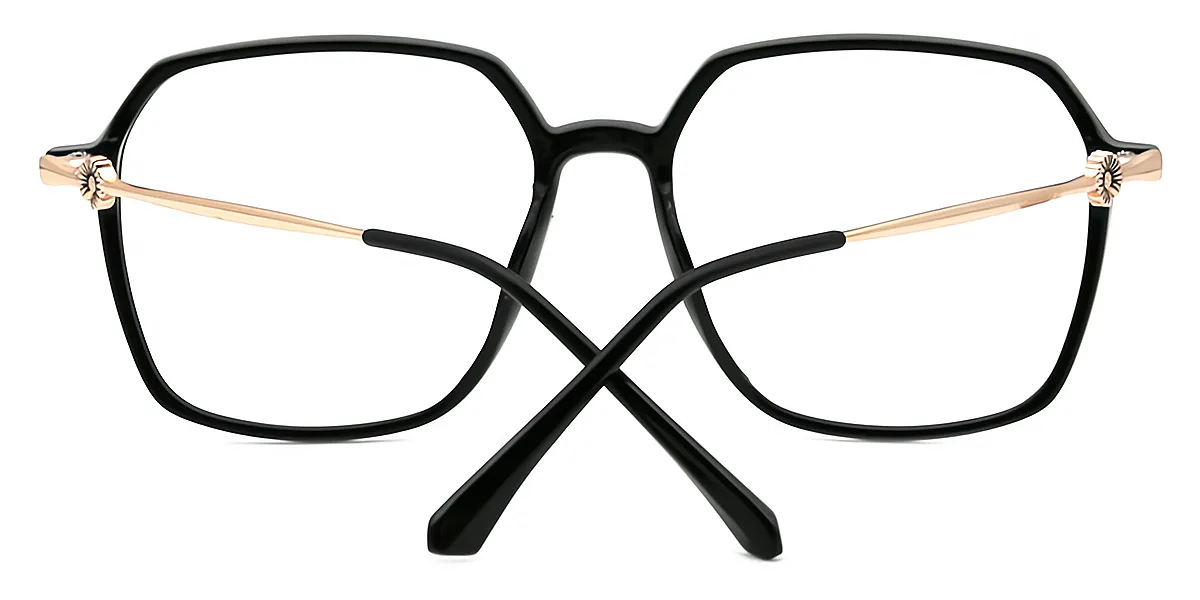 Black Geometric Simple Thin TR90 Eyeglasses