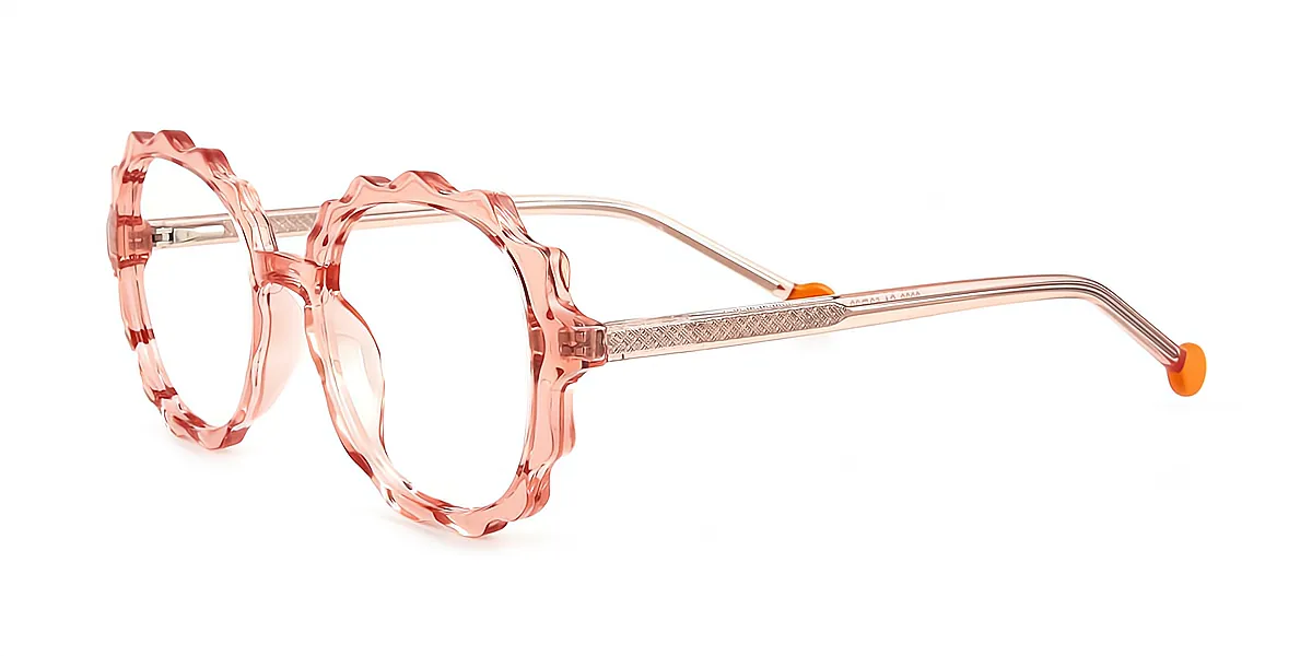 Pink Round Unique TR90 Eyeglasses